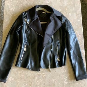 Black Faux Leather Joujou Jacket